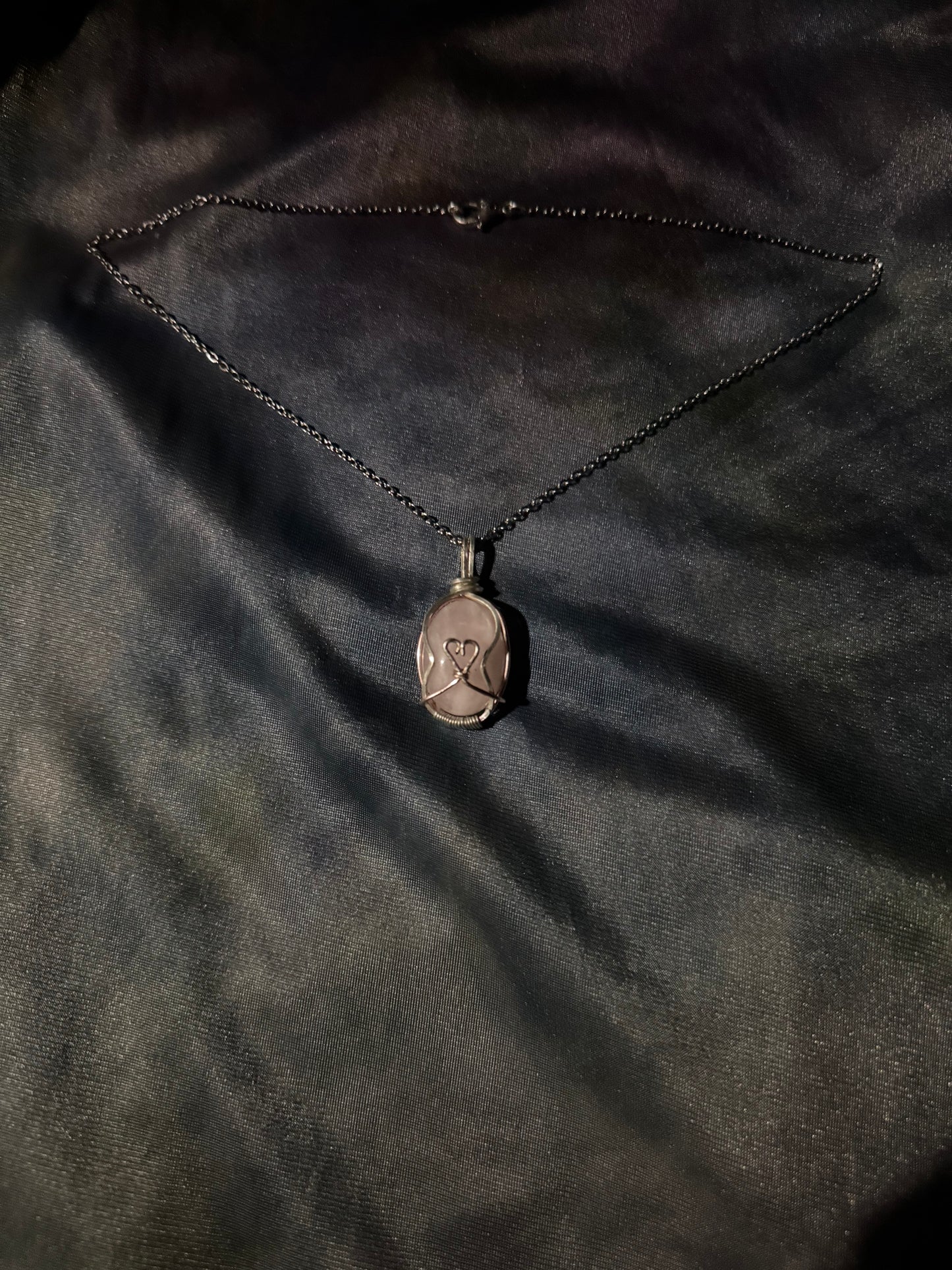 Rose Quartz Heart Necklace