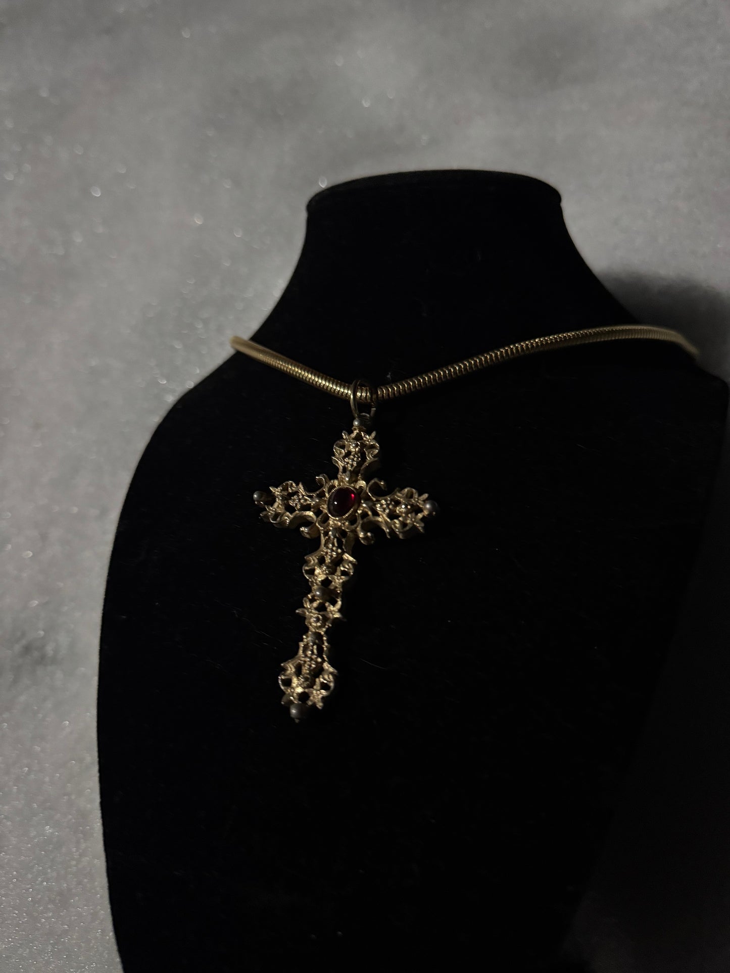 Gold Ruby Cross