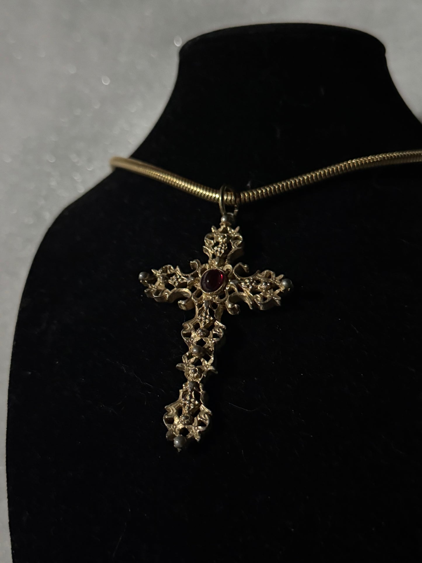 Gold Ruby Cross